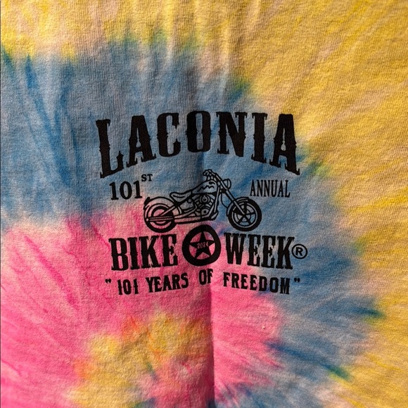 Laconia Bike Week 101 years Tie-Dye Short Sleeve Tee - Picture 5 of 5